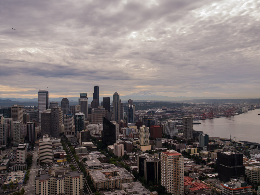 Belle vue de Seattle en haut de la tour Space Needle