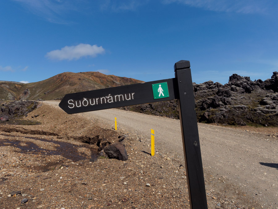 iceland laugavegur trail sudurnamur sign