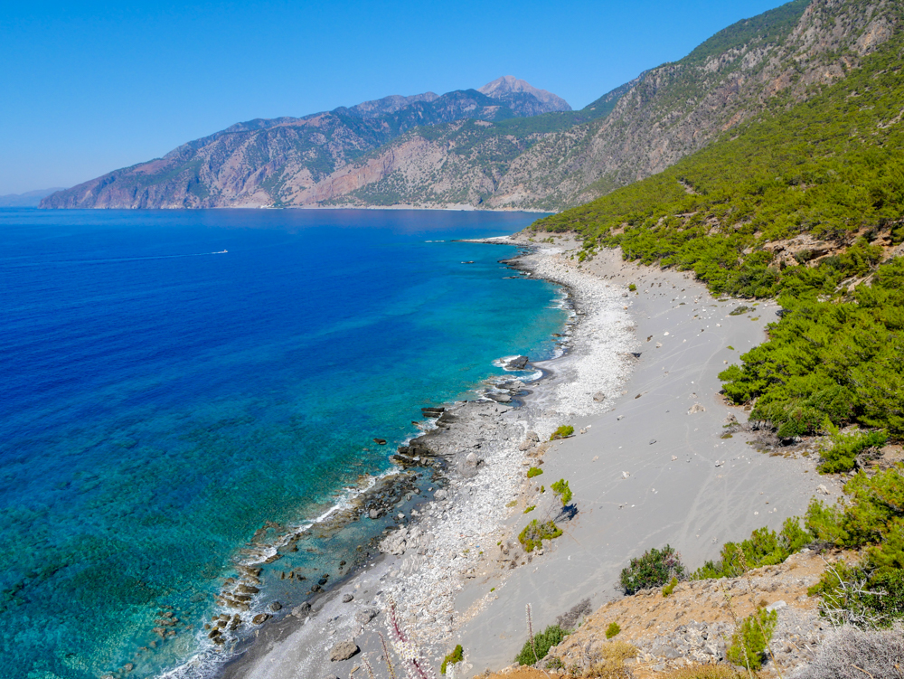 crete agia roumeli to loutro hike desert beach