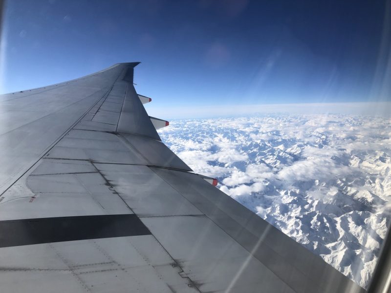 singapore airline over the alps