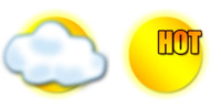 icon weather variable and hot