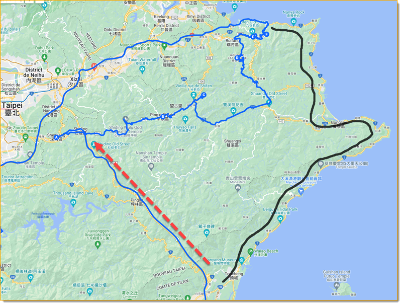 itineraire nord est taiwan