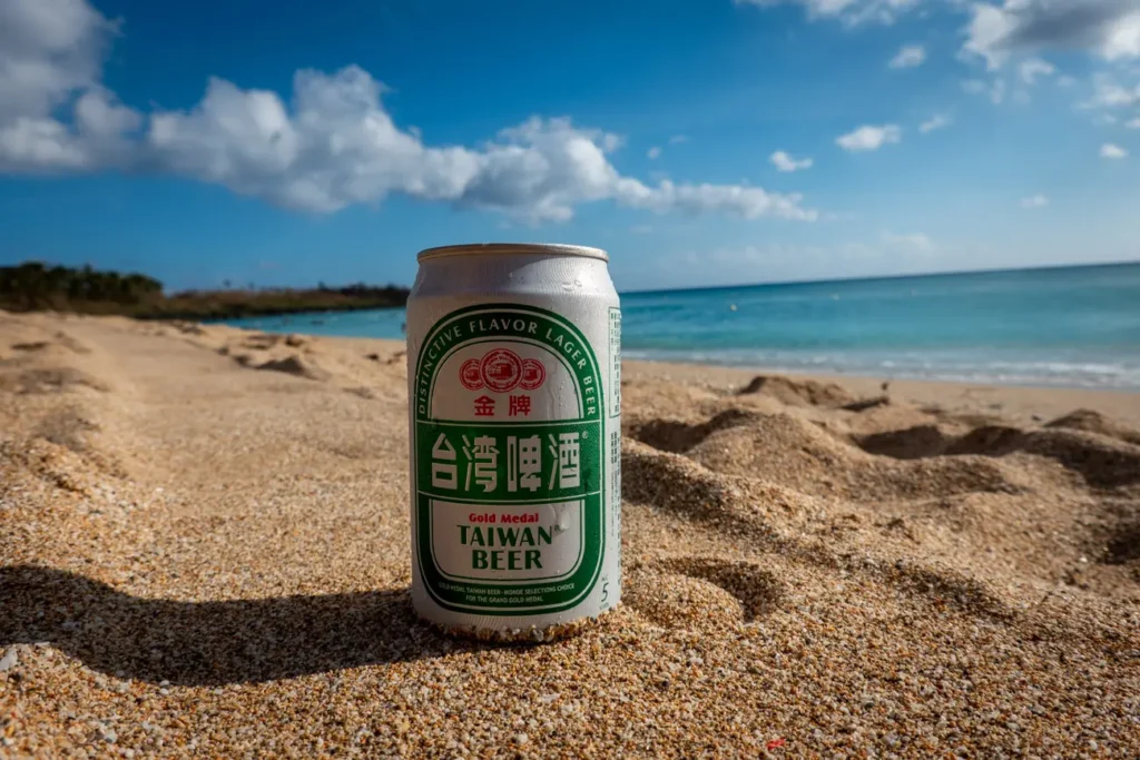 taiwan beer on the beach